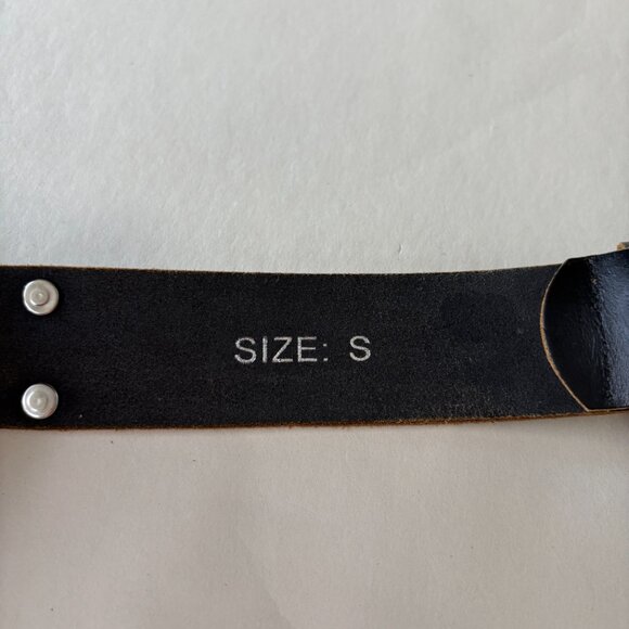 90s Espresso + Silver Leather Belt sz S - Picture 7 of 8